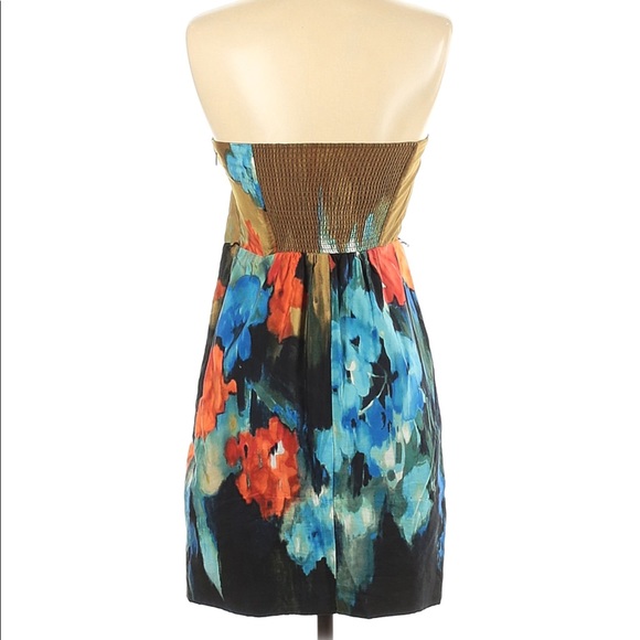 Anthropologie Moulinette Soeurs Strapless Watercolor Print Cocktail Dress - Picture 5 of 10